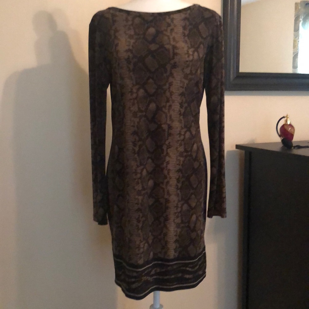 MICHAEL Michael Kors Brown Snake Print Dress
